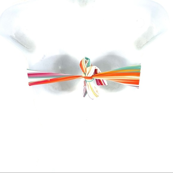 L*Space Women’s Orange Blue Bikini Top - Picture 3 of 8